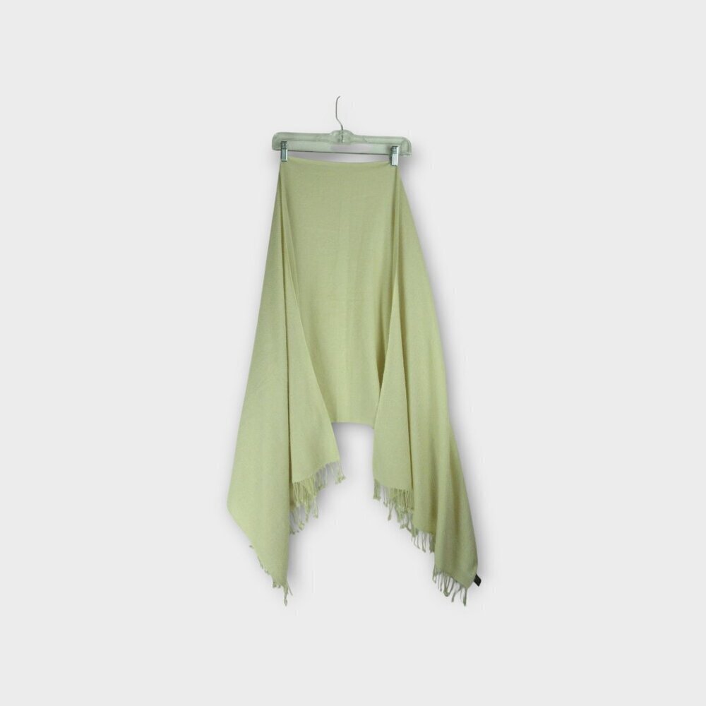 Vintage Ivory Cashmere Fringe Scarf Size OS Wrap